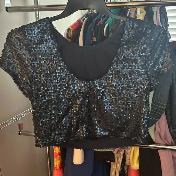 Adrianna Papell Two-Piece Embellished Dress with Tulle Skirt - Picture 7 of 10